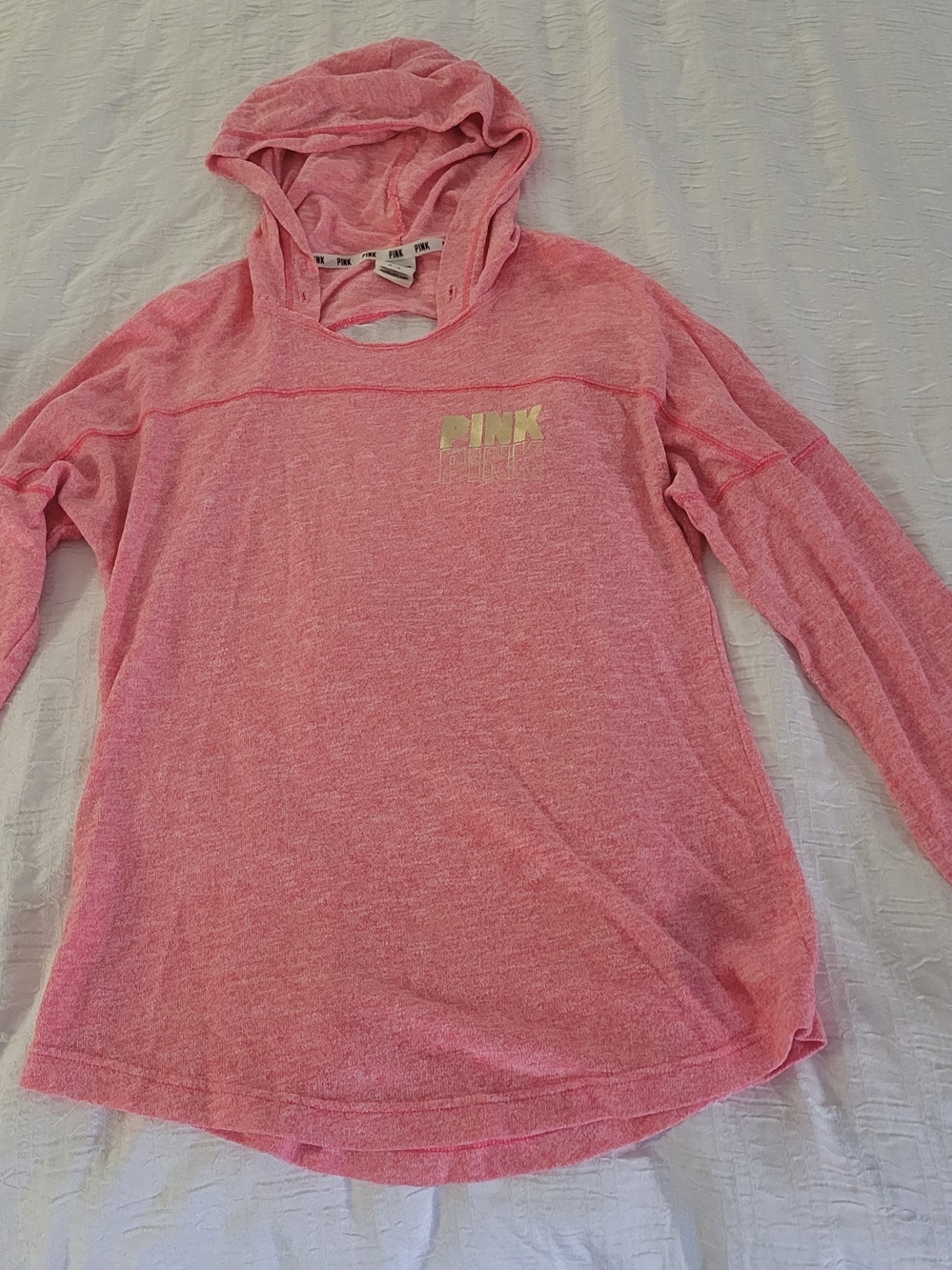 Victoria's Secret PINK Heathered Pink Hooded Pullover